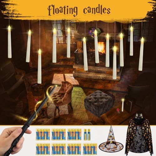 Floating Candles with Wand Gift Set 12 Pack