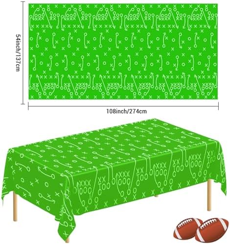 Football Theme Party Tablecloths 4 Pack 54x108 Inch
