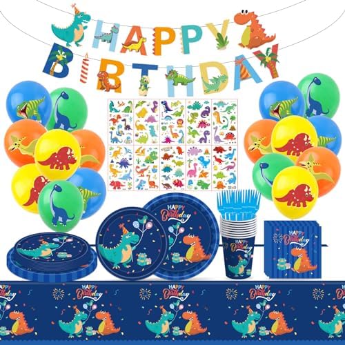 108PCS Dino Party Supplies Set for 16 Guests