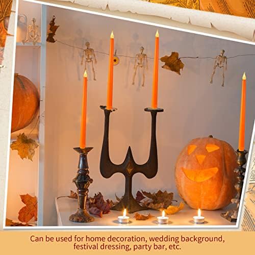 Honoson 4 Piece Halloween LED Taper Candle Set