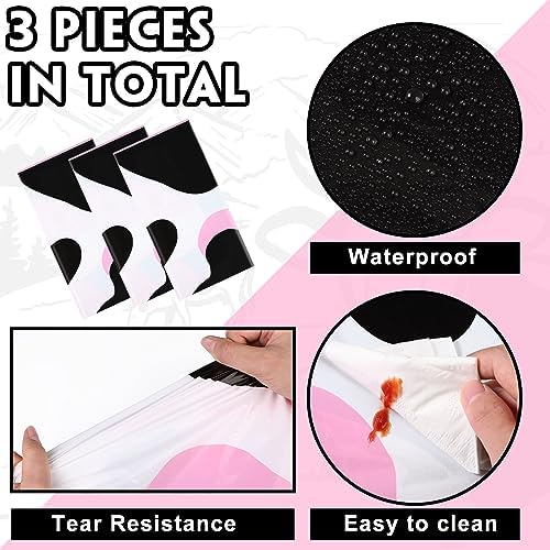 Preboun 3 Pcs Pink Cow Tablecloth Set