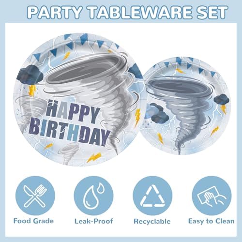 120 Pcs Tornado Party Tableware Set for 20 Guests