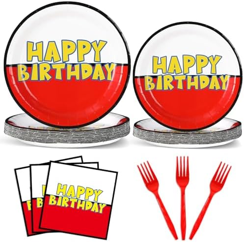 96PCS Cartoon Ball Party Tableware Set for Kids