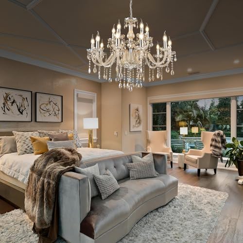 YYSHCHEN 307 Inch Crystal Chandelier with 15 Lights