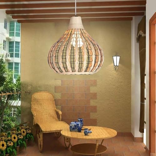 Hand-Woven Rattan Chandelier Pendant Light with Brown Beige Lamp Shade