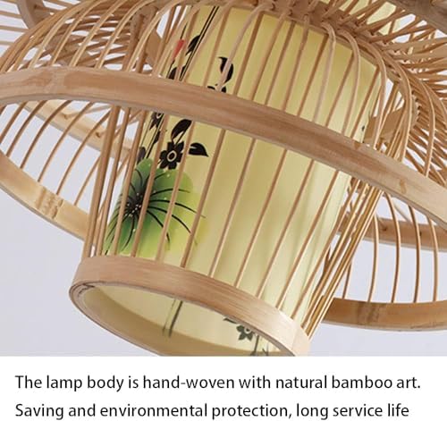MUTTER Beige Wicker Rattan Basket Chandelier Lamp Shade