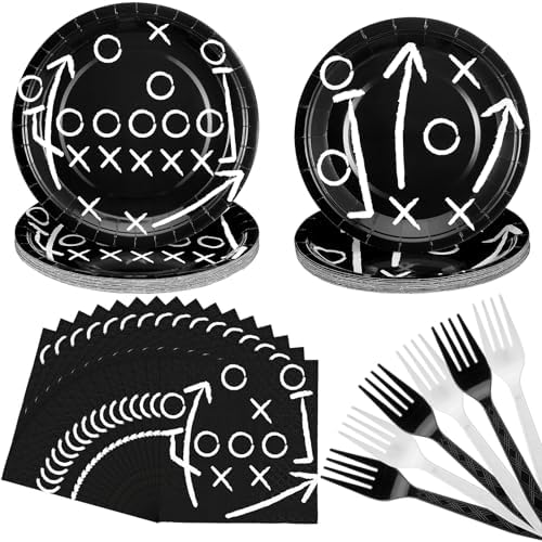 Umigy Football Tableware Set 96 Pcs for 24 Guests