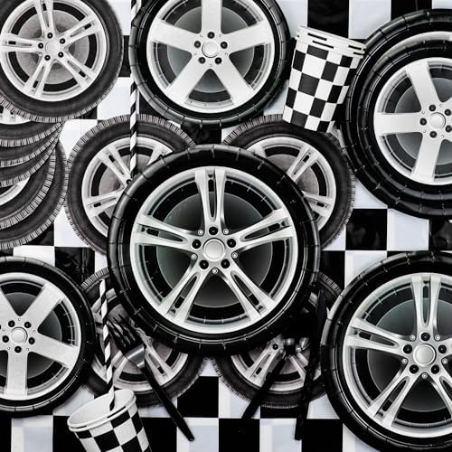 Race Car Birthday Party Tableware Set for 20 Guests