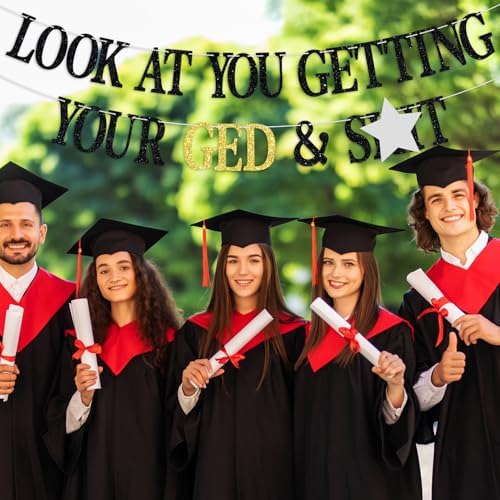 GED Banner Congrats Grad Class of 2025 Party Decor