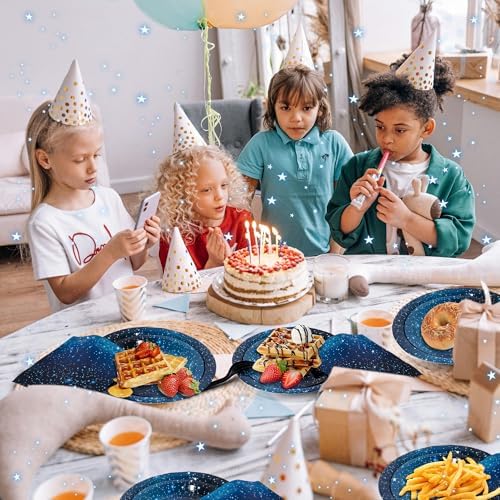 CANREVEL Galaxy Party Plates Set for 24 Guests