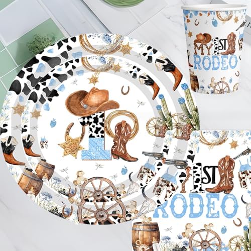 My First Rodeo Birthday Tableware Set for 1st Birthday Party