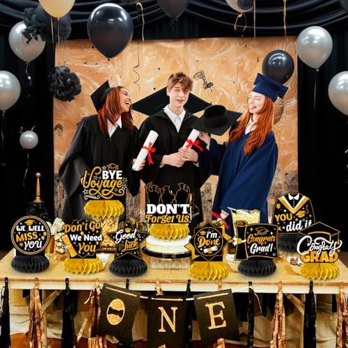 Graduation Honeycomb Decorations 9pcs Set