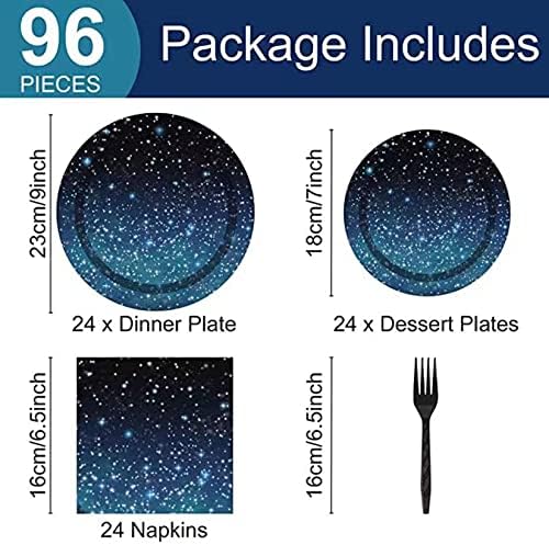 Starry Night Galaxy Party Tableware Kit for 24 Guests
