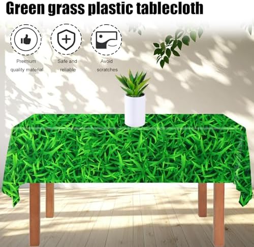 2pcs Green Grass Table Cloth for Sports Parties and Picnics