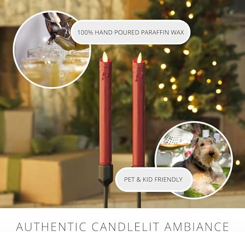 Luminara Burgundy Flameless LED Taper Candles Set of 2