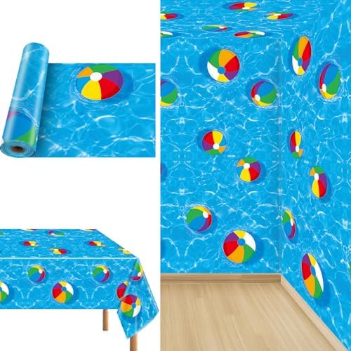 gisgfim 100ft x 51in Summer Beach Ball Tablecloth Roll