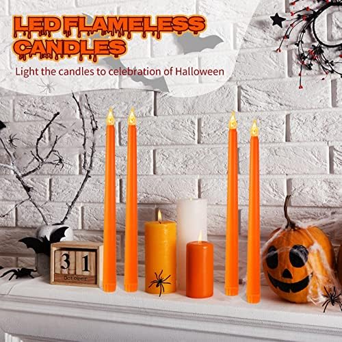 Honoson 4 Piece Halloween LED Taper Candle Set
