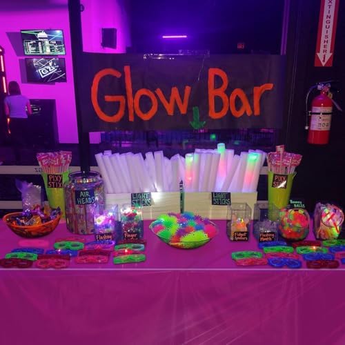4 Pack Hot Pink Glow in the Dark Tablecloths for Birthday Parties