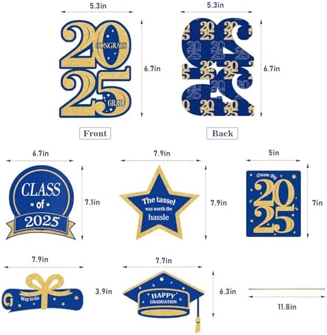 ORIENTAL CHERRY Graduation Centerpieces 30 Pack Blue Gold Decorations
