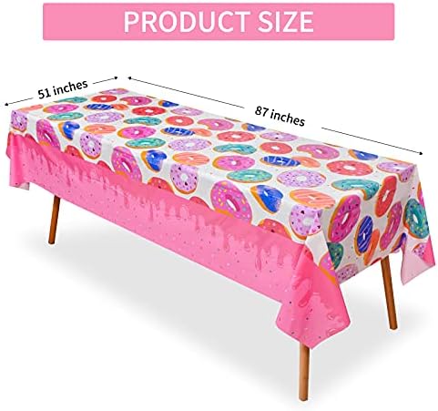 2 Pcs Donut Tablecloth for Birthday Party Decorations