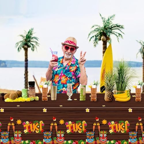3Pcs Foil Tiki Tablecloths 54 x 108 Inches