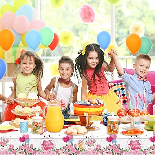 Jecery 3 Pack Bunny Party Tablecloths