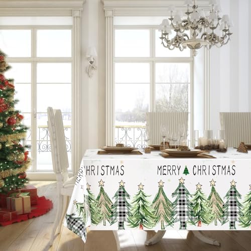 3 Pcs Christmas Tree Plastic Tablecloths 54x108 In