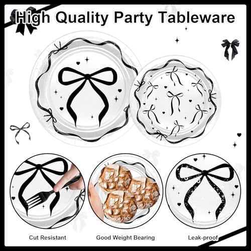 Lecheme Black Bow Birthday Decorations Set