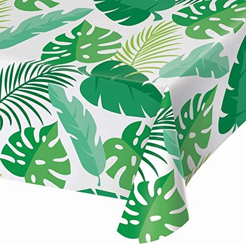 Palm Leaves Plastic Tablecover 102x54 1 Pc