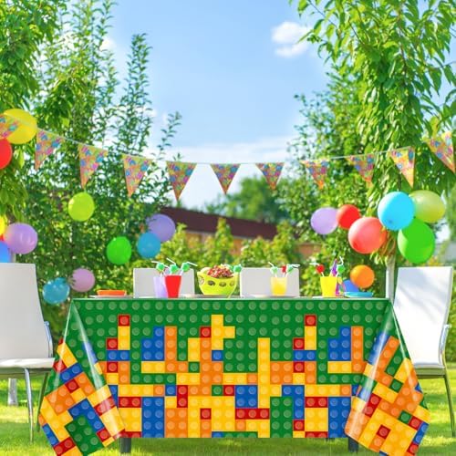 Oudain 4 Pcs Green Building Block Tablecloths