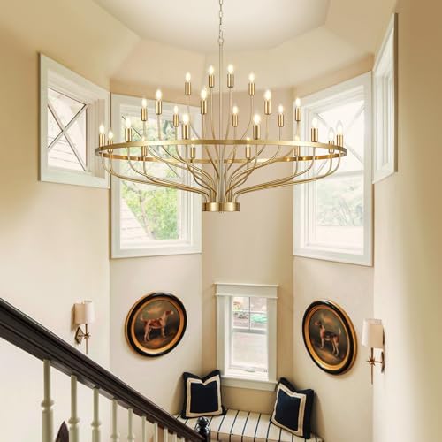472 In Modern Gold Chandelier 24 Lights Mid Century Farmhouse Style