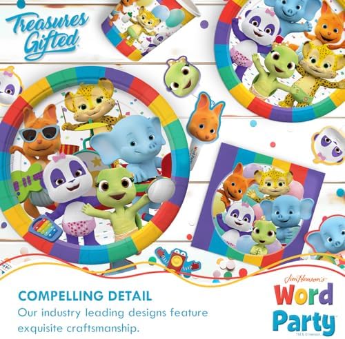 Treasures Gifted Word Party Plates 24 Count 7 Inch