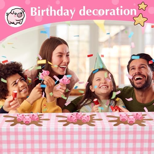 FoldTier 33 Pcs Pink Pig Party Supplies Set
