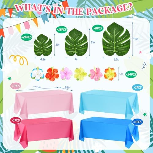 Oudain 76 Pcs Tropical Beach Party Decorations Set