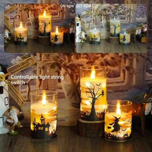 Halloween Flameless Candles with Remote Set of 3