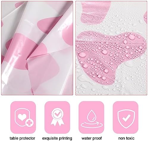 Oudain 6 Pcs 84 Inch Round Plastic Tablecloth