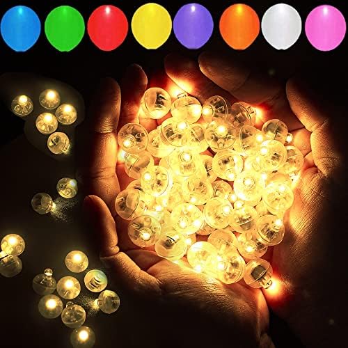 100pcs Warm White LED Balloon Light for Party Decorations