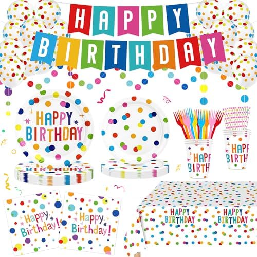 170 Pcs Birthday Party Supplies Set for Kids and Adults