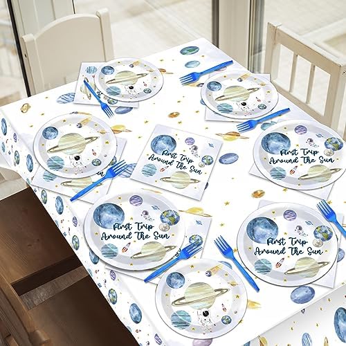 98 PCS Outer Space Themed Birthday Party Tableware Set