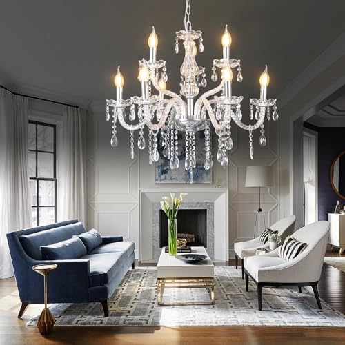 Modern Elegant 9 Light Crystal Chandelier for Home Decor
