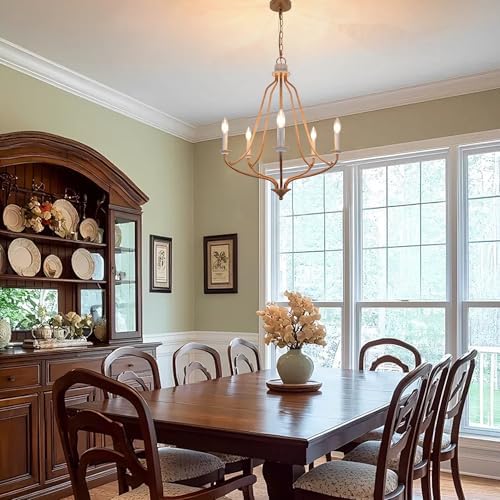 Retro Bronze 5-Light Chandelier for Kitchen Island