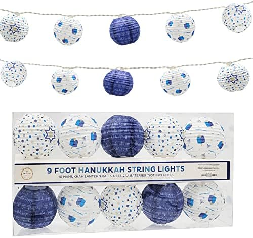 The Dreidel Company Hanukkah LED String Lanterns 3 Inch