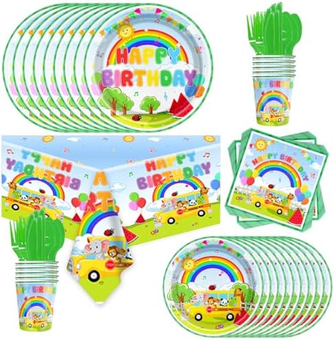 81Pcs Cartoon Melon Party Tableware Set