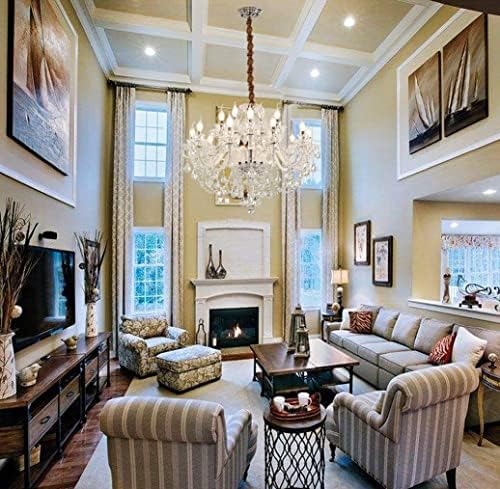 Durahonn 15 Light Crystal Chandelier with Clear Glass Dome