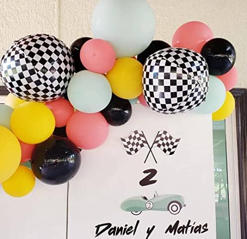 Checkered Balloons 6 Pack 22 Inch Racing Theme Decor