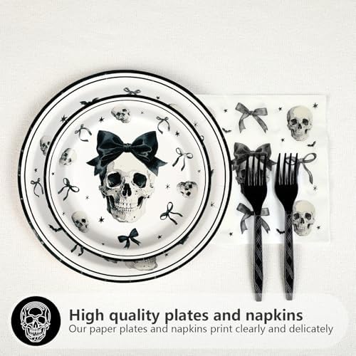 Grencian 96Pcs Happy Birthday Halloween Party Plate Set