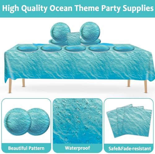 Ocean Sea Birthday Party Tableware Set for 20 Guests