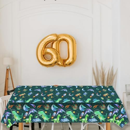 METIXOZE 3pc Watercolor Dinosaur Party Tablecloth Set
