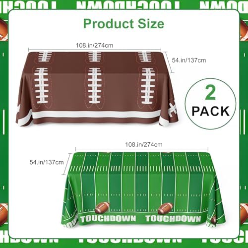 Football Party Decorations Tablecloths 54x108 Inch 2 Pack