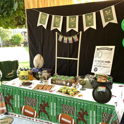4Pcs Football Tablecloths - Touch Down Decor for Parties